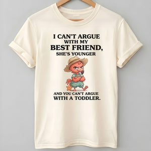 I Can't Argue With My Best Friend She's Younger Toddler Flamingo Shirt - FlamingoAholic