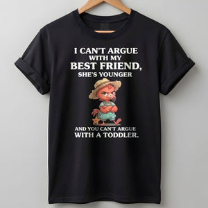 I Can't Argue With My Best Friend She's Younger Toddler Flamingo Shirt - FlamingoAholic