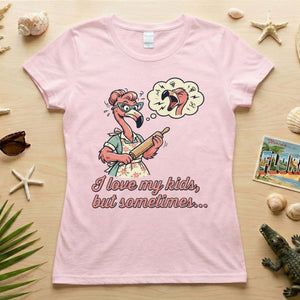 "I Love My Kids But Sometimes" Stressed Flamingo Mom T-Shirt - Funny Sarcastic Motherhood Gift - FlamingoAholic
