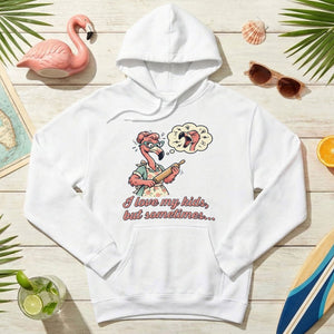 "I Love My Kids But Sometimes" Stressed Flamingo Mom T-Shirt - Funny Sarcastic Motherhood Gift - FlamingoAholic