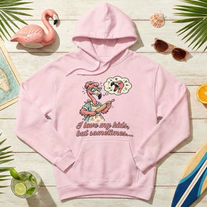"I Love My Kids But Sometimes" Stressed Flamingo Mom T-Shirt - Funny Sarcastic Motherhood Gift - FlamingoAholic