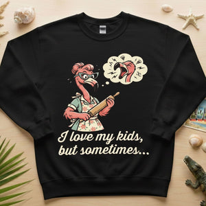 "I Love My Kids But Sometimes" Stressed Flamingo Mom T-Shirt - Funny Sarcastic Motherhood Gift - FlamingoAholic