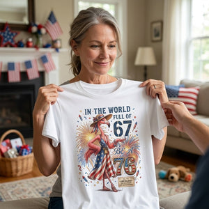 In A World Full Of 67 Be A 76 Patriotic Flamingo America 250 Shirt - FlamingoAholic