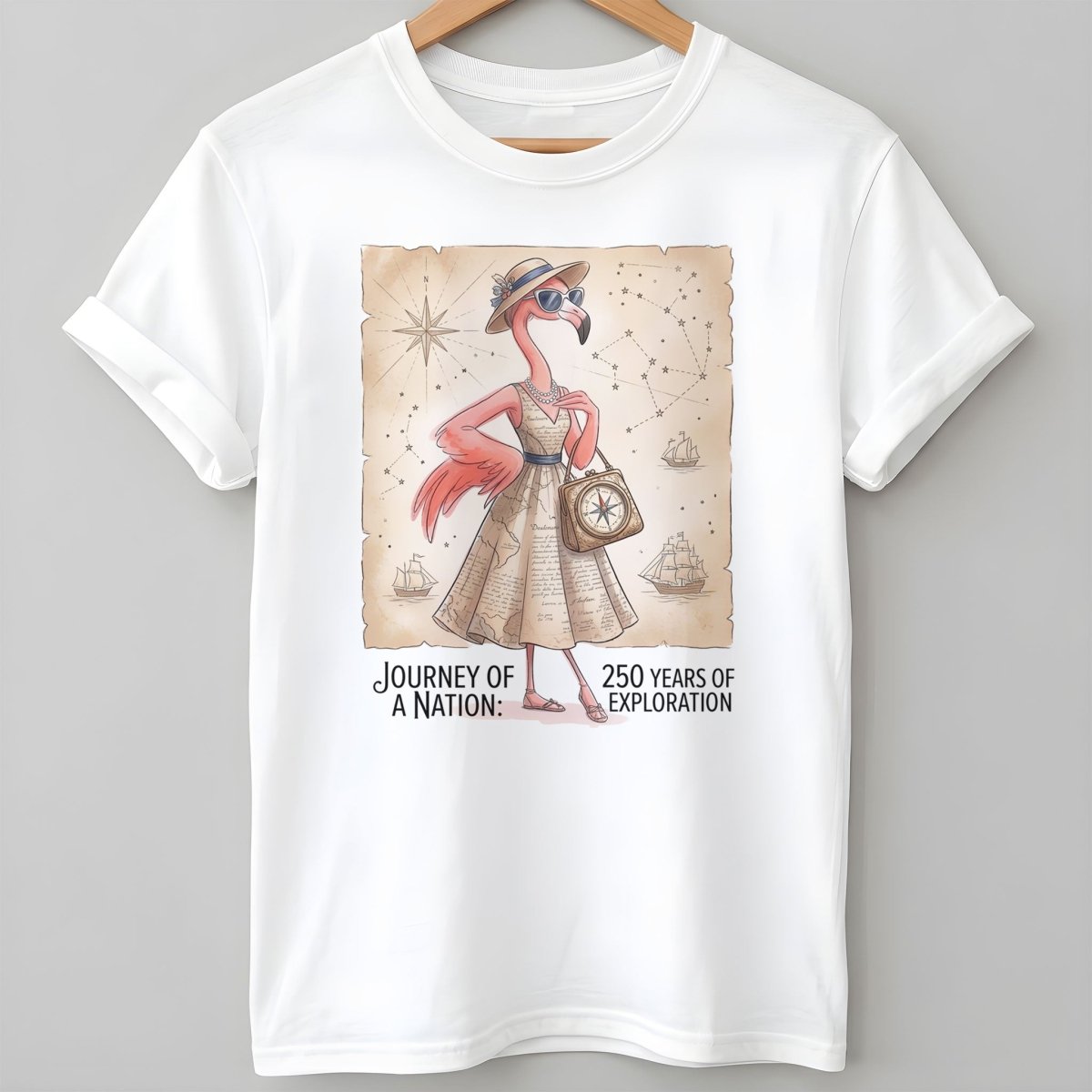 Journey of a Nation 250 Years of Exploration Flamingo Shirt - FlamingoAholic
