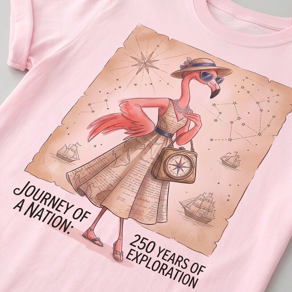 Journey of a Nation 250 Years of Exploration Flamingo Shirt - FlamingoAholic