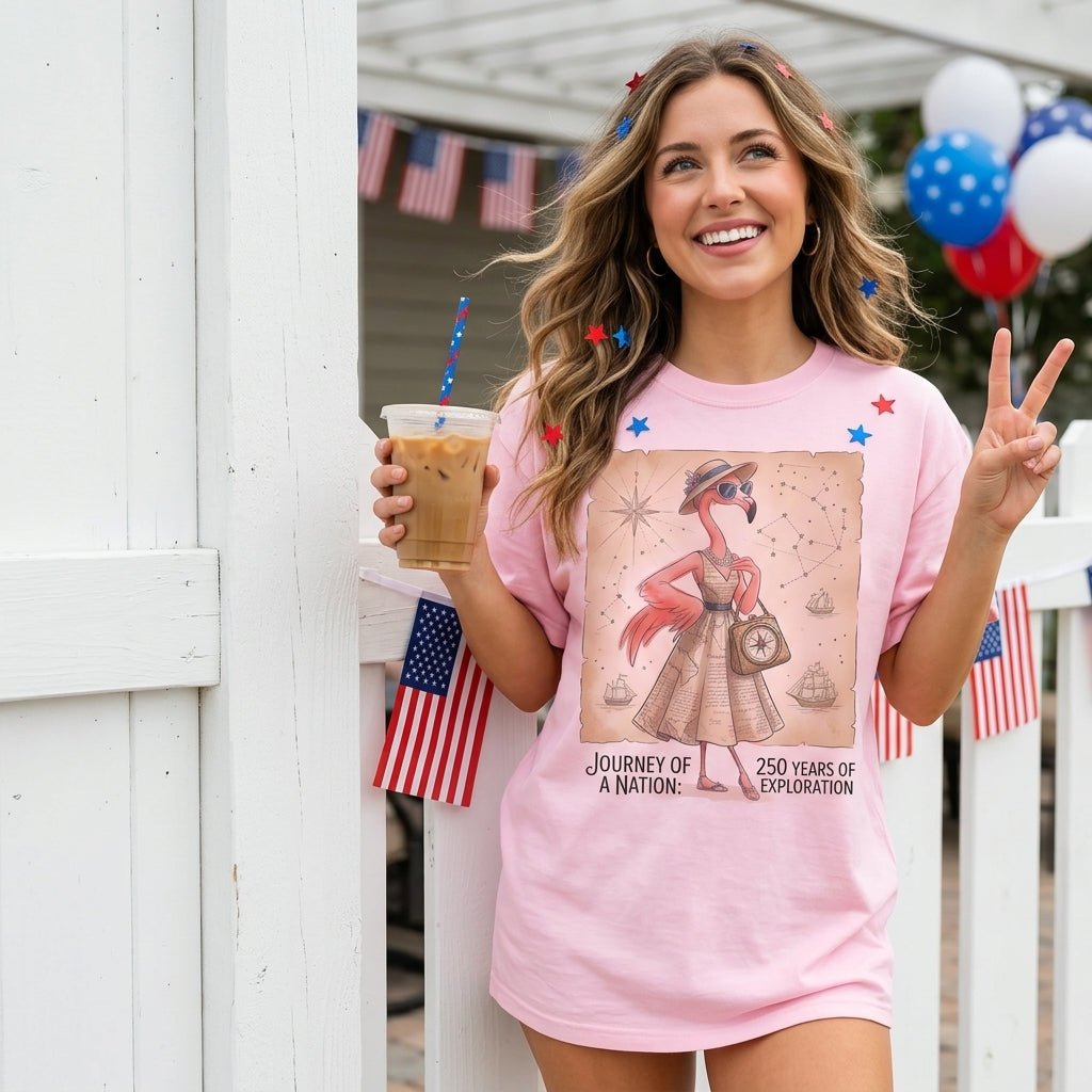 Journey of a Nation 250 Years of Exploration Flamingo Shirt - FlamingoAholic