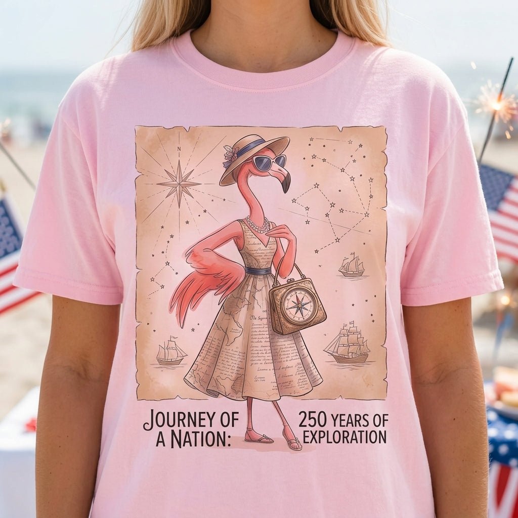 Journey of a Nation 250 Years of Exploration Flamingo Shirt - FlamingoAholic