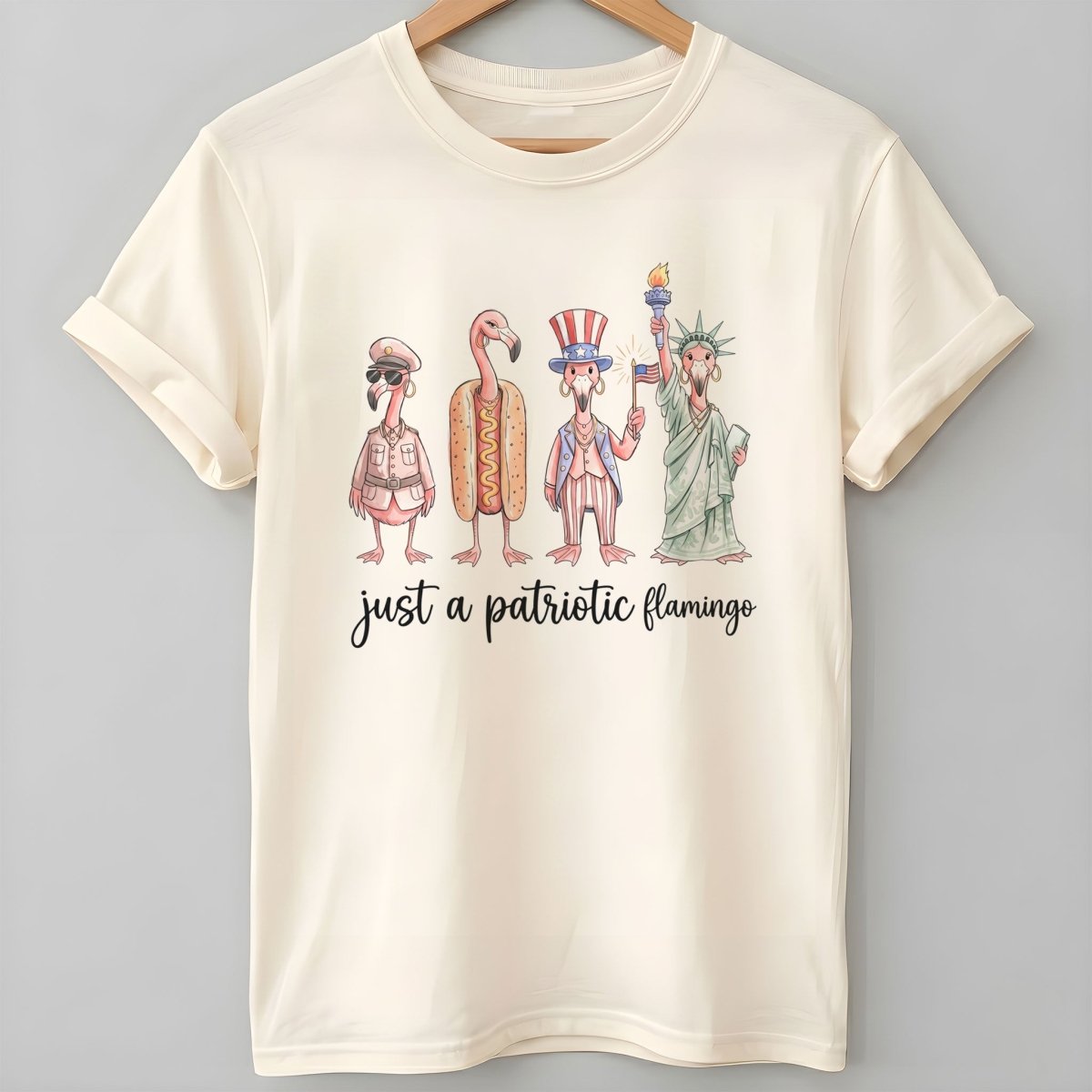 Just A Patriotic Flamingo Funny 4th of July Shirt - FlamingoAholic
