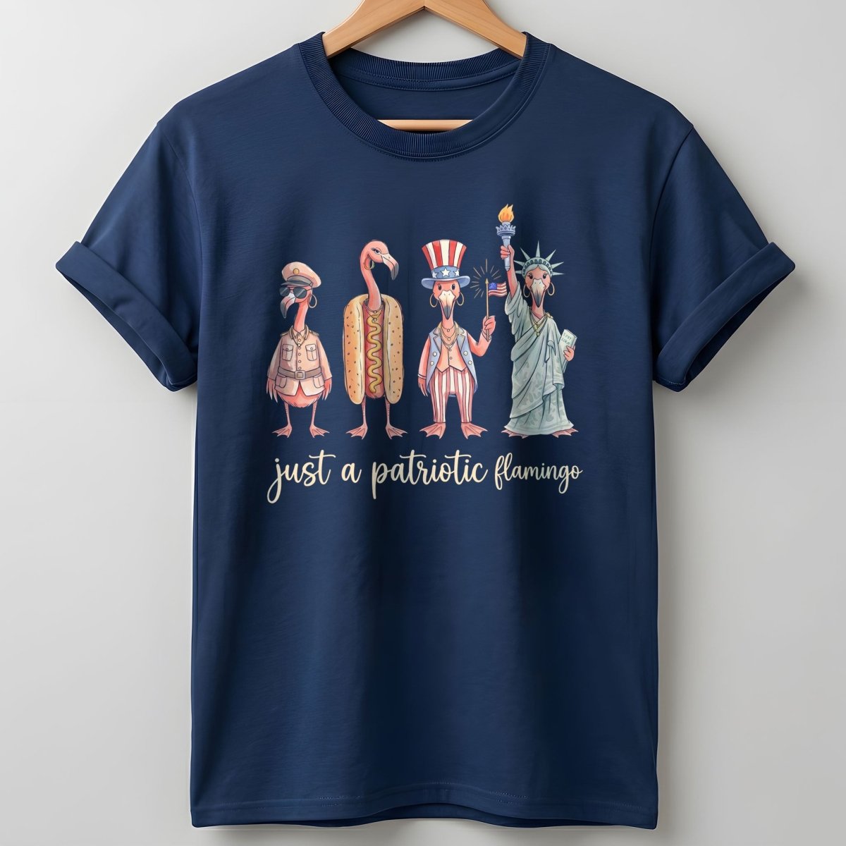 Just A Patriotic Flamingo Funny 4th of July Shirt - FlamingoAholic