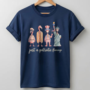Just A Patriotic Flamingo Funny 4th of July Shirt - FlamingoAholic