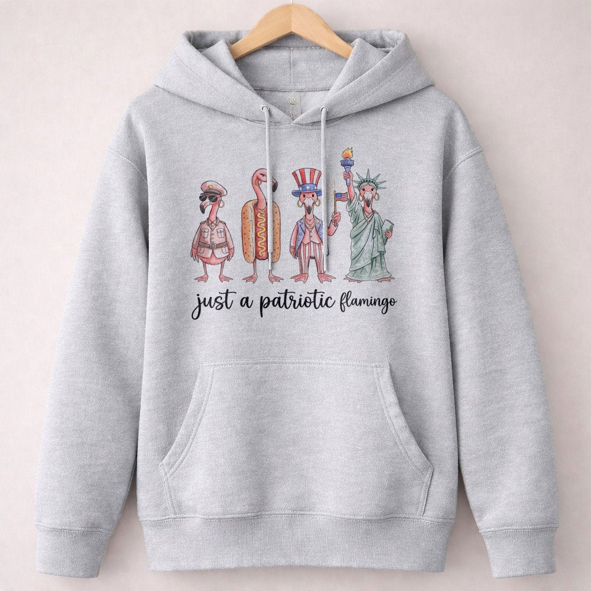 Just A Patriotic Flamingo Funny 4th of July Shirt - FlamingoAholic