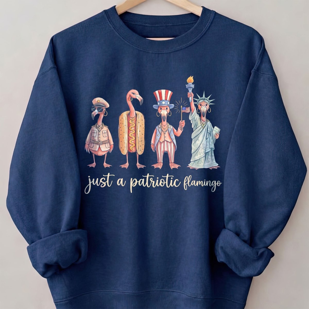 Just A Patriotic Flamingo Funny 4th of July Shirt - FlamingoAholic