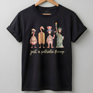 Just A Patriotic Flamingo Funny 4th of July Shirt - FlamingoAholic