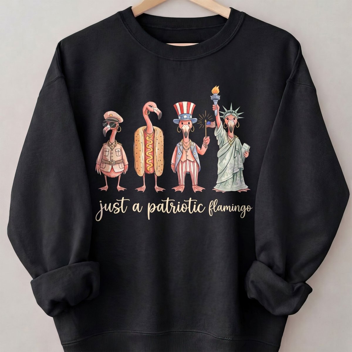 Just A Patriotic Flamingo Funny 4th of July Shirt - FlamingoAholic