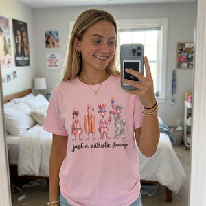 Just A Patriotic Flamingo Funny 4th of July Shirt - FlamingoAholic