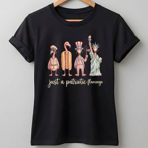 Just A Patriotic Flamingo Funny 4th of July Shirt - FlamingoAholic
