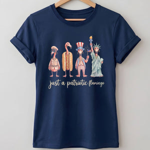 Just A Patriotic Flamingo Funny 4th of July Shirt - FlamingoAholic