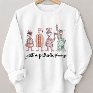 Just A Patriotic Flamingo Funny 4th of July Shirt - FlamingoAholic