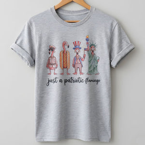Just A Patriotic Flamingo Funny 4th of July Shirt - FlamingoAholic