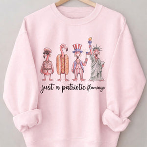 Just A Patriotic Flamingo Funny 4th of July Shirt - FlamingoAholic