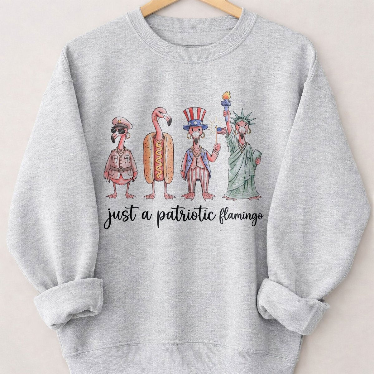 Just A Patriotic Flamingo Funny 4th of July Shirt - FlamingoAholic