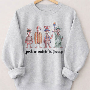 Just A Patriotic Flamingo Funny 4th of July Shirt - FlamingoAholic