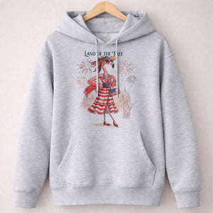 Land of the Free Patriotic Chic Flamingo July 4th Shirt - FlamingoAholic