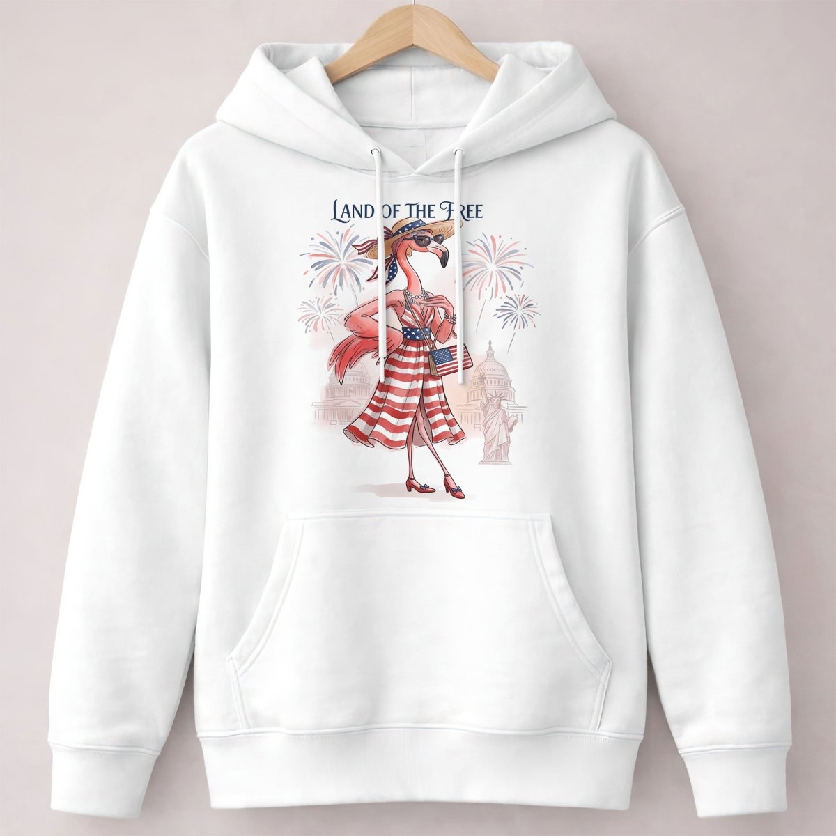 Land of the Free Patriotic Chic Flamingo July 4th Shirt - FlamingoAholic