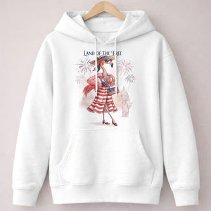 Land of the Free Patriotic Chic Flamingo July 4th Shirt - FlamingoAholic