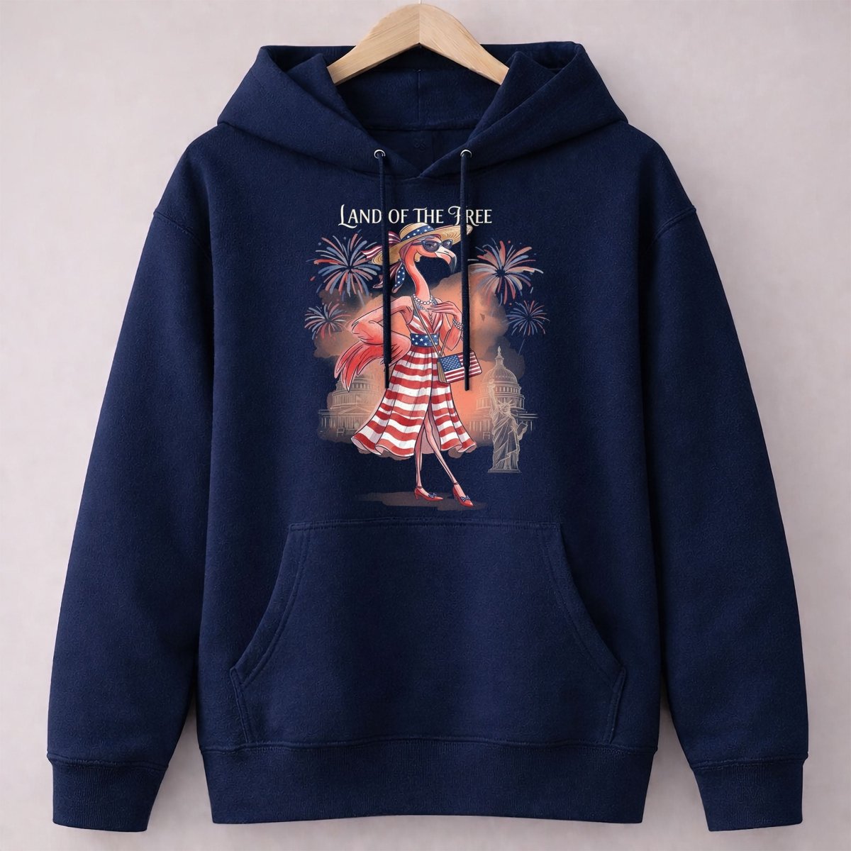 Land of the Free Patriotic Chic Flamingo July 4th Shirt - FlamingoAholic