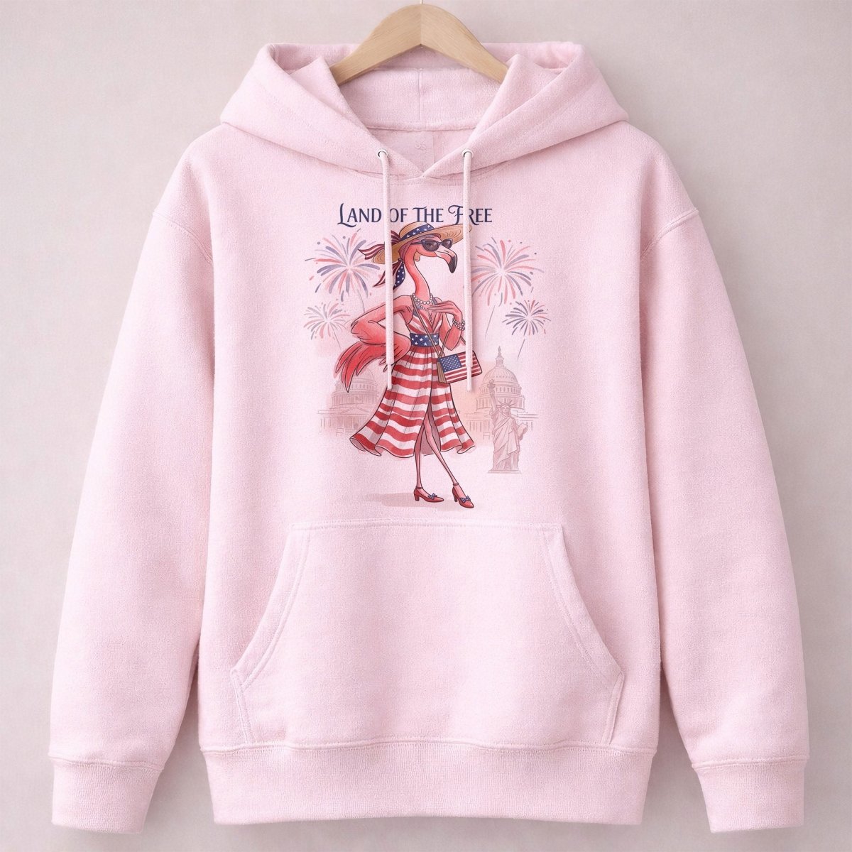 Land of the Free Patriotic Chic Flamingo July 4th Shirt - FlamingoAholic