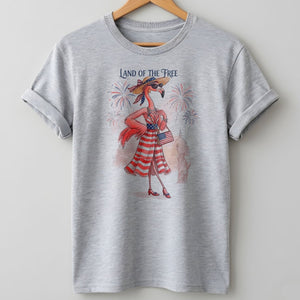 Land of the Free Patriotic Chic Flamingo July 4th Shirt - FlamingoAholic