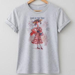 Land of the Free Patriotic Chic Flamingo July 4th Shirt - FlamingoAholic