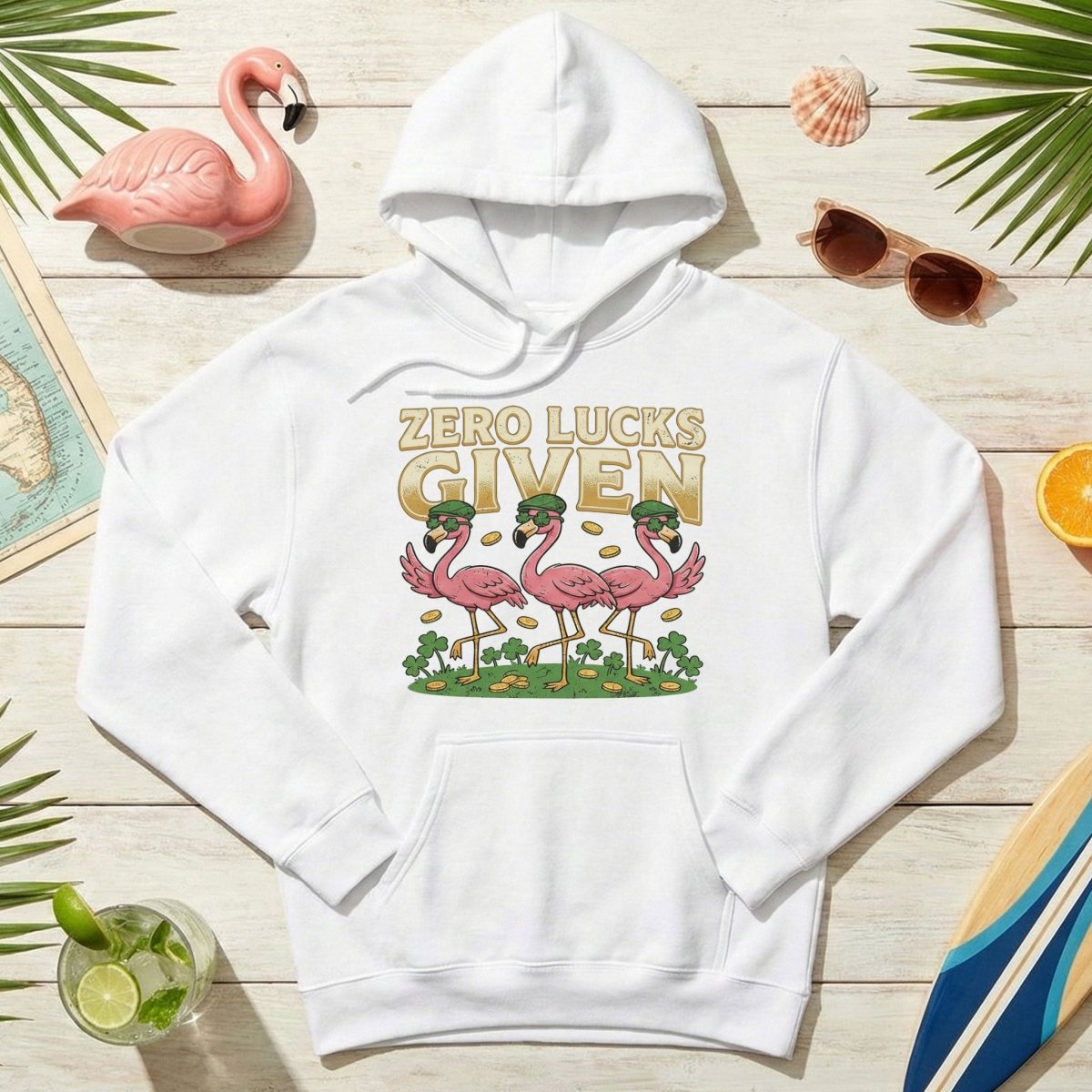 Leprechaun Flamingo Zero Lucks Given St. Patrick's Day T-Shirt - Funny Irish Beer Party Tee for Her - FlamingoAholic