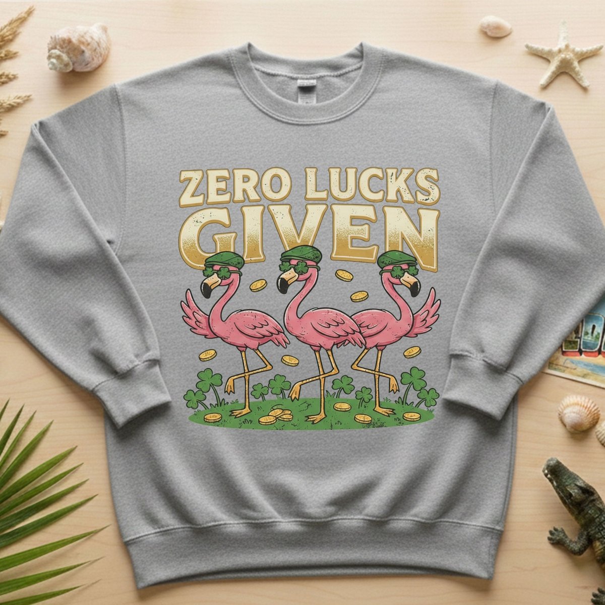 Leprechaun Flamingo Zero Lucks Given St. Patrick's Day T-Shirt - Funny Irish Beer Party Tee for Her - FlamingoAholic
