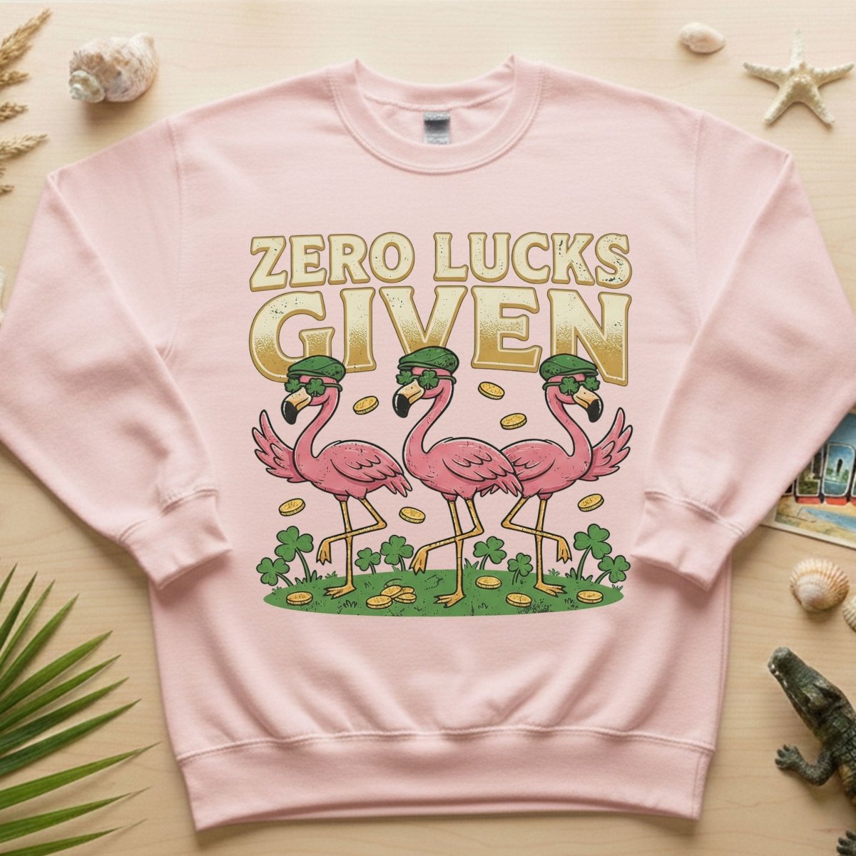 Leprechaun Flamingo Zero Lucks Given St. Patrick's Day T-Shirt - Funny Irish Beer Party Tee for Her - FlamingoAholic