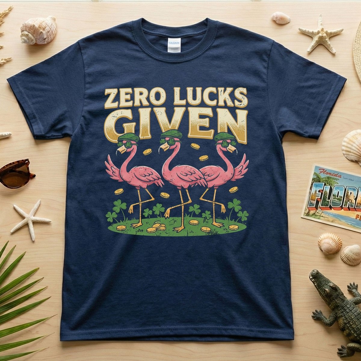 Leprechaun Flamingo Zero Lucks Given St. Patrick's Day T-Shirt - Funny Irish Beer Party Tee for Her - FlamingoAholic