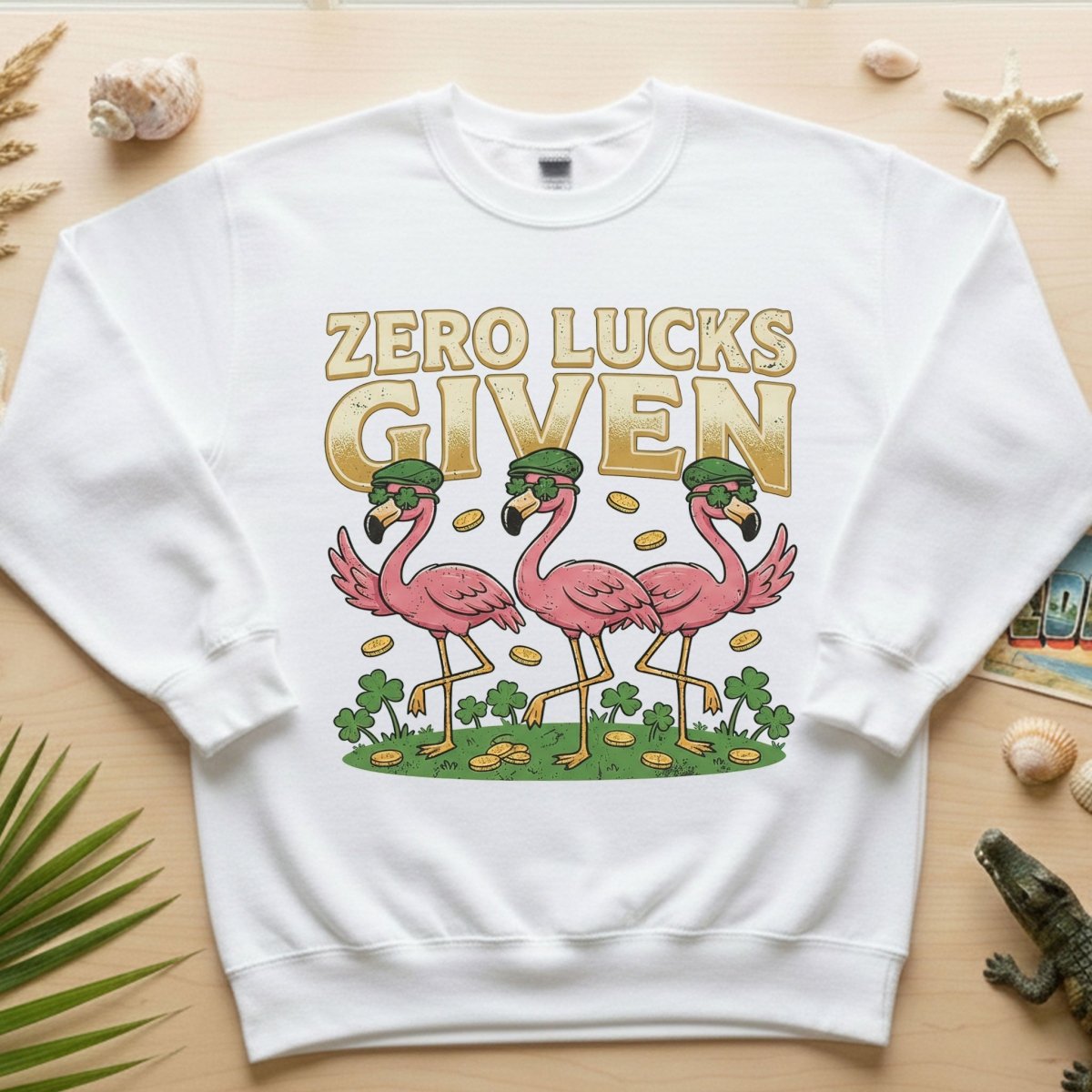 Leprechaun Flamingo Zero Lucks Given St. Patrick's Day T-Shirt - Funny Irish Beer Party Tee for Her - FlamingoAholic
