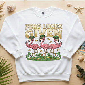 Leprechaun Flamingo Zero Lucks Given St. Patrick's Day T-Shirt - Funny Irish Beer Party Tee for Her - FlamingoAholic