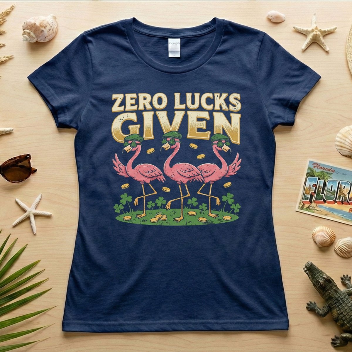 Leprechaun Flamingo Zero Lucks Given St. Patrick's Day T-Shirt - Funny Irish Beer Party Tee for Her - FlamingoAholic