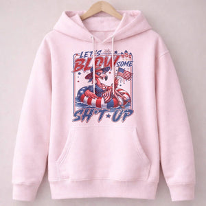 Let's Blow Some Sh*t Up Funny Patriotic Flamingo July 4th Shirt - FlamingoAholic