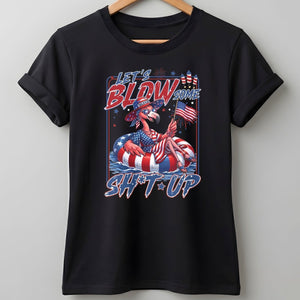 Let's Blow Some Sh*t Up Funny Patriotic Flamingo July 4th Shirt - FlamingoAholic