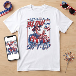 Let's Blow Some Sh*t Up Funny Patriotic Flamingo July 4th Shirt - FlamingoAholic