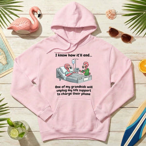 Life Support Grandkids Flamingo Funny T-Shirt - Dark Humor Sarcastic Saying Tee - FlamingoAholic