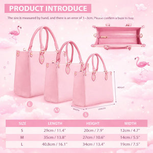 Luxurious Personalized Book Flamingo Leather Handbag - Custom Name Gift for Book Lovers - FlamingoAholic