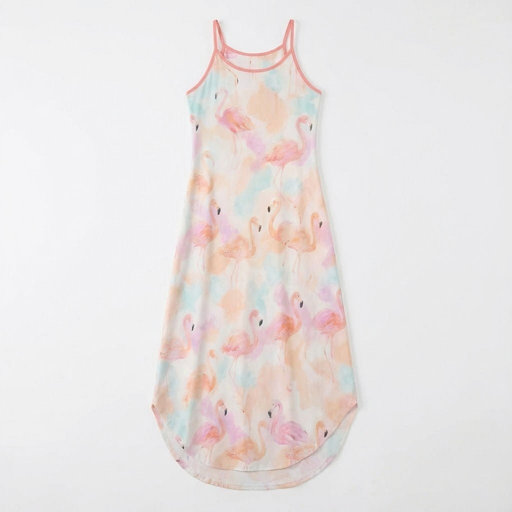 Luxurious Watercolor Flamingo Maxi Dress - Soft & Flowy Tropical Summer Essential - FlamingoAholic