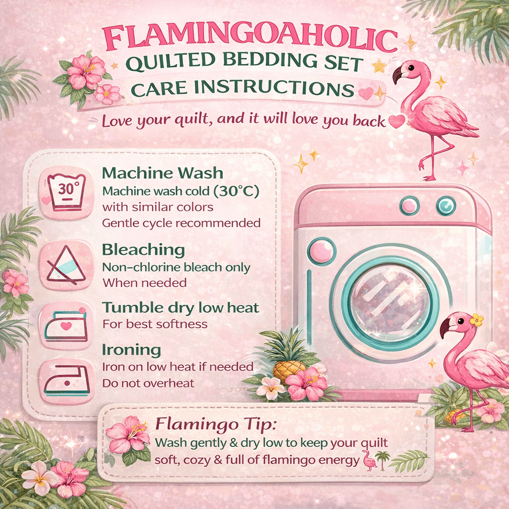 Luxury Vintage Botanical Flamingo Quilt Set - Soft, Hypoallergenic Bedding - FlamingoAholic
