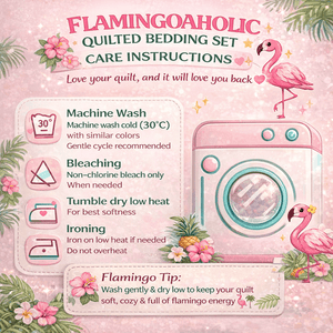 Luxury Vintage Botanical Flamingo Quilt Set - Soft, Hypoallergenic Bedding - FlamingoAholic