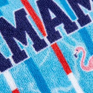 Mamamingo Beach Towel - "Keepin' The Flock In Line" Striped Summer Gift - FlamingoAholic