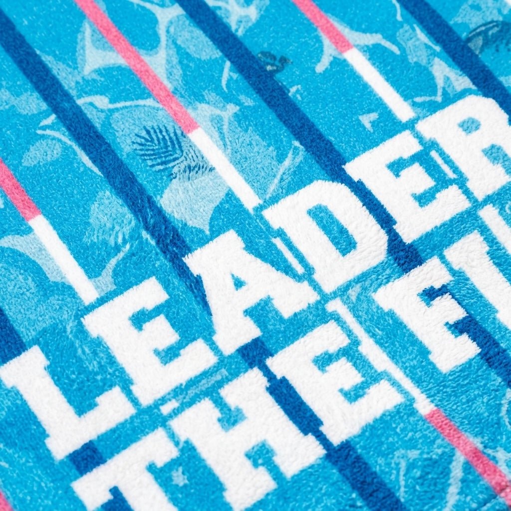 Mamamingo Beach Towel - "Leader of the Flock" Striped Summer Vacation Gift - FlamingoAholic